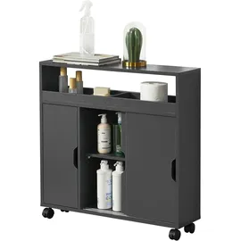 [en.casa] Lumijoki Badezimmerschrank 70 x 71 x 20 cm Dunkelgrau