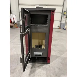 Prity Kaminofen K2 GT F Stahl Schwarz/Abdeckplatte Speckstein Bordeaux