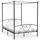 vidaXL Himmelbett-Gestell Schwarz Metall 140 x 200 cm