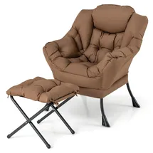 Costway Relaxsessel mit Hocker Polyester 0 x 0 x 0 cm Braun