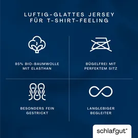 schlafgut Knitted Jersey unifarben Blau 155 x 220 cm + 40 x 80 cm