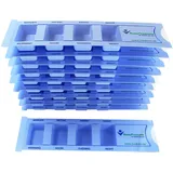 Medi-Inn Medikamentendispenser mit 4 Fächern, blau Standard, 10 Stück, Tablettenbox für einen Tag, Pillenbox, Tagesdispenser