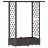 vidaXL Hochbeet mit Rankgitter und Dach 122,5 x 40 x 123 cm Braun
