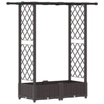 vidaXL Hochbeet mit Rankgitter und Dach 122,5 x 40 x 123 cm Braun