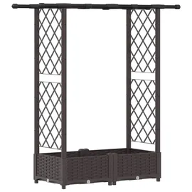 vidaXL Hochbeet mit Rankgitter und Dach 122,5 x 40 x 123 cm Braun