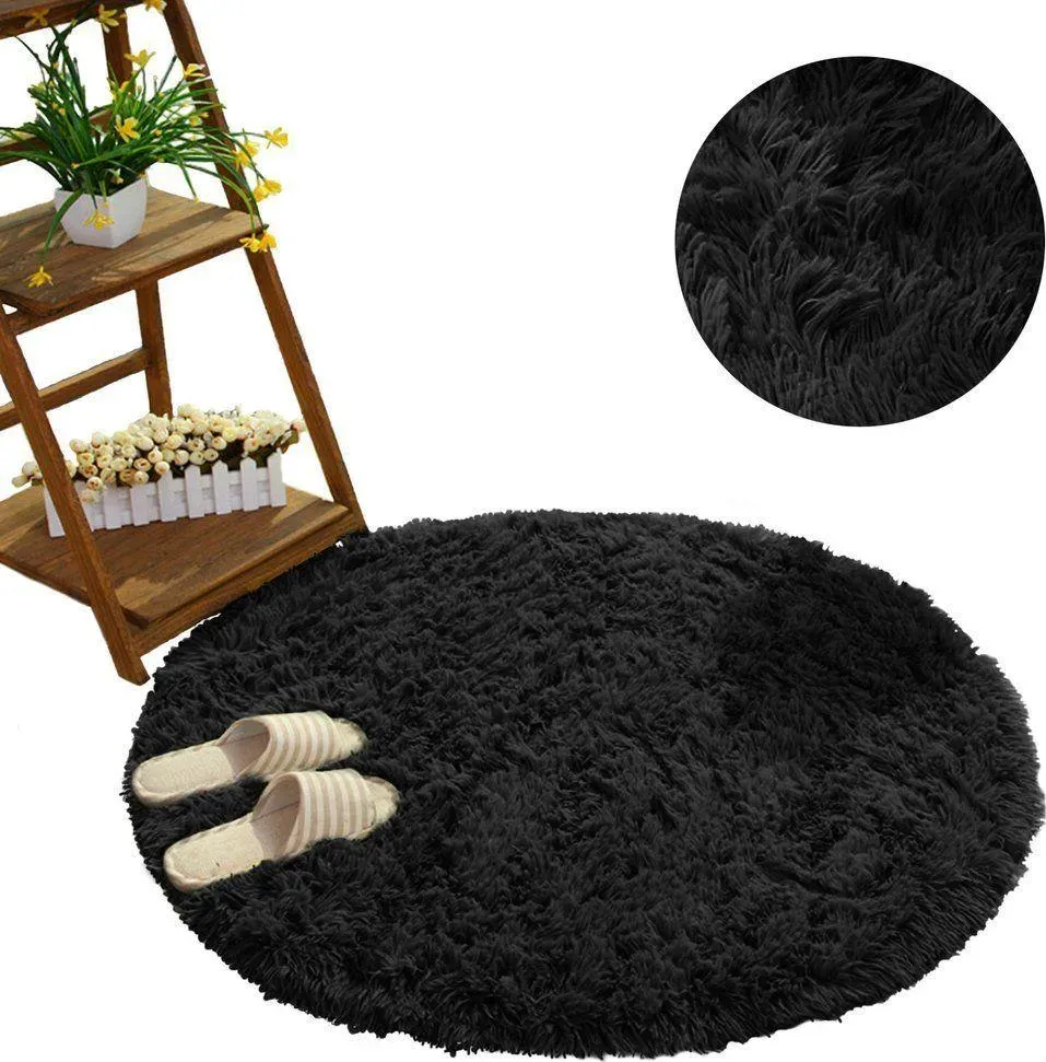 Strado, Teppich, Round carpet Shaggy Strado 150x150 BlackSky (black) universal (Ø 150 cm)