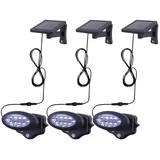 ETC Shop 3er Set LED Solar Wandleuchte, Bewegungsmelder anthrazit,