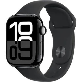 APPLE Watch Series 10 GPS 42 mm Smartwatch Aluminium Fluorelastameter, 130 - 180 mm, Diamantschwarz