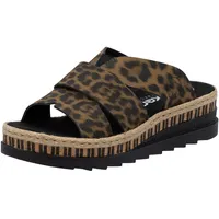 Rieker Pantolette, Keilabsatz, Sommerschuh, Schlappen mit Juteumrahmung, Gr. 36, leo, , 68514141-36