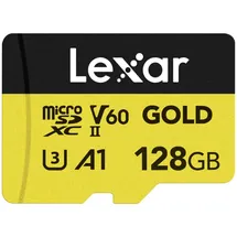 Lexar Micro SD Karte 128GB, microSDXC UHS-II Speicherkarte, V60, U3, A1, C10 microSD-Karte, Bis Zu 280MB/s Lesegeschwindigkeit, für Drohne/Actionkamera/UHS-II Gaming-Gerät