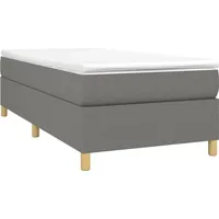 vidaXL Boxspringbett 100 x 200 cm dunkelgrau/natur