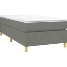vidaXL Boxspringbett 100 x 200 cm dunkelgrau/natur