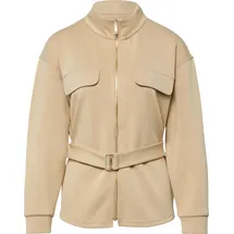 Comma, Sweatjacke mit abnehmbarem Taillengürtel - braun - 46