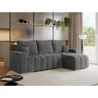 MKS MÖBEL Ecksofa KIRASSO L, Set, Schlafcouch, Bonellfedern, lose Kissen, Ecksofa L-form, Schlaffunktion, Bettkasten, Metallbeine grau