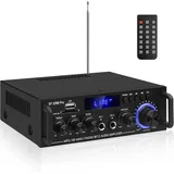 Verstärker, HiFi Stereo Mini Verstärker, Stereo-Verstärker & Lautsprecher, HiFi-Verstärker, 600W 2-Kanal Bluetooth 5.0 Audio Leistungsverstärker - Schwarz