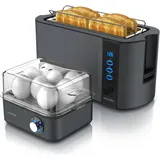 Arendo Langschlitz-Toaster Grau