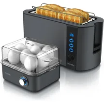 Arendo Langschlitz-Toaster Grau