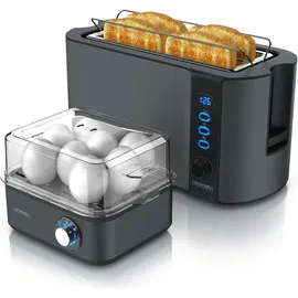 Arendo Langschlitz-Toaster Grau