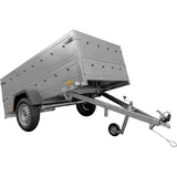 UNITRAILER Pkw Anhänger Kipper 230x125 Garden Trailer 230 Kipp, 750 kg Auto Anhänger mit Stützrad und zusätzlichen Bordwänden, idealer Autoanhänger 750kg