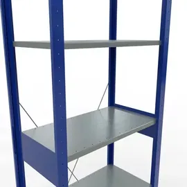 Schulte Lagertechnik Fachbodenregal Metall 2500 x 750 x 400 mm enzianblau/verzinkt 6 Fachböden