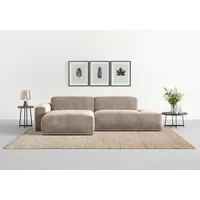 TRENDMANUFAKTUR Ecksofa Braga, aus 2 Teilen, moderner Cord-Stoff, beige