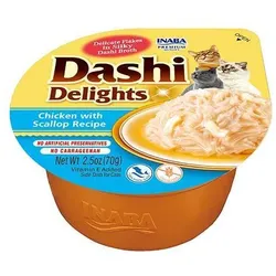 Inaba DASHI Ergänzungsfuttermittel für Katzen - Brühe mit Huhn und Jakobsmuschelgeschmack 70 g (Rabatt für Stammkunden 3%)