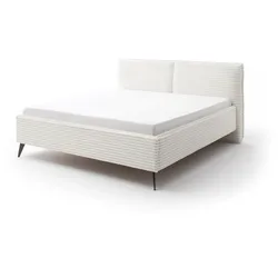 Meise Möbel Matera Polsterbett inkl. Bettkasten hellbeige mit schwarzen Metallfuß - Braun