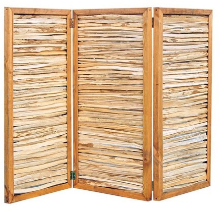 Marseille Paravent aus Haselnuss – Holz Paravent 180 x 180 cm – Raumteiler 3-teilig klappbar – Outdoor Paravent für flexible Raumgestaltung