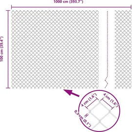 vidaXL Kettengliedzaun Grau 10 x 1 m Stahl