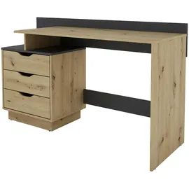 byLIVING Schreibtisch BELFAST Eiche Artisan Anthrazit, B/H/T: ca. 138x83,5x51,5 cm