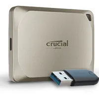 Crucial X9 Pro für Mac 4TB Externe SSD Festplatte mit USB-A Adapter, bis zu 1050MB/s Lesen/Schreiben, Mac Ready, Wasser- und Staubgeschützt (IP55), USB-C 3.2 Portable SSD - CT4000X9PROMACSSD9B02