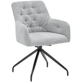 SetOne by Musterring Armlehnstuhl, Schwarz, Hellgrau, Metall, Kunststoff, Stativgestell, 60.5x85x64 cm, Stoffauswahl, Sitzfläche 360° drehbar, inklusive Armlehnen, Esszimmer, Stühle, Esszimmerstühle, Armlehnenstühle