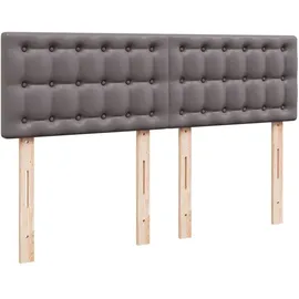 vidaXL Boxspringbett mit Matratze Grau 160x200 cm Kunstleder