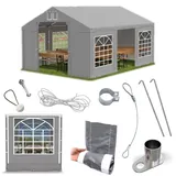 Partyzelt 3x6 Pavillon Bierzelt Zelt Festzelt Gartenzelt 6x3 grau PVC S