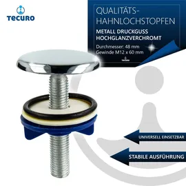 tecuro Hahnlochstopfen Deckrosette Ø 48 mm Metall Hochglanzverchromt