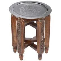 Marrakesch Orient & Mediterran Interior Halab Braun Holz 40 x 40 cm