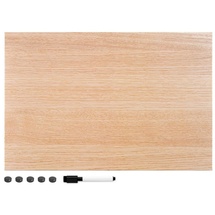 Navaris Magnettafel Memoboard Wood, 60 x 40 cm braun