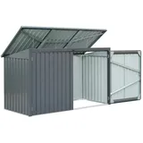 Floraworld Mülltonnenbox 233 x 101 x 134 cm grau