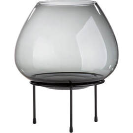 GILDE Bodenwindlicht »Vitu, Weihnachtsdeko«, (1 St.), aus Glas mit dreibeinigem Metallständer, schwarz