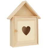 Rayher Schlüsselkasten Holz, 21 x 5 x 26 cm, Schlüsselschrank Holz, FSC zertifiziert, Schlüsselhalter, zum Bemalen und Dekorieren, 62405000, Klein, Beige