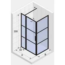 Riho Grid Duschkabine mit Pendeltür 120 x 100 cm G004021121