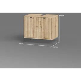 livinity Waschtischunterschrank 2 Türen 70 x 63 x 45,1 cm Braun
