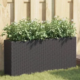 vidaXL Pflanzkübel mit 2 Töpfen 90 x 20 x 40 cm Schwarz