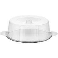 APS Tortenplatte mit Haube transparent/silber 30,0 cm