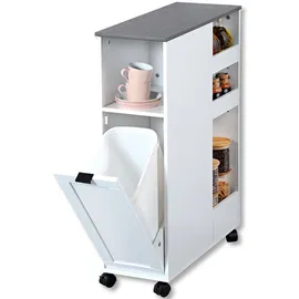 KESPER Nischenregal weiß mit Abfalleimer 60 x 86 x 25 cm