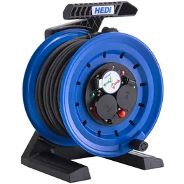 Hedi Vollkunststoff-Kabeltrommel Generation 7 Coworker - H07RN-F 3G1,5 - schwarz - 40 m Kabel