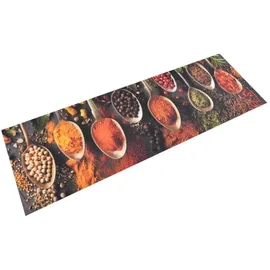 vidaXL Küchenteppich Waschbar Löffel & Gewürze 60x180 cm Samt