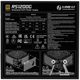 Lian Li RS Series 80 PLUS Gold Netzteil 1.200 Watt, mit RS Hub, schwarz