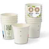 BIOZOYG Kaffeetasse Pappbecher 0,05 l Weiß 50 St.