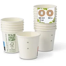 BIOZOYG Kaffeetasse Pappbecher 0,05 l Weiß 50 St.